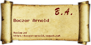 Boczor Arnold névjegykártya
